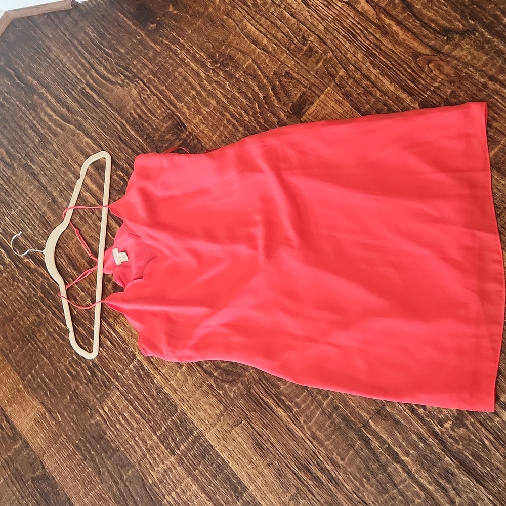 EUC Women's JCrew size 4 scallop neck line coral strappy lined dress